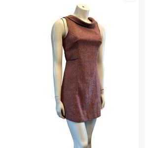 BB Dakota Cowl Neck Wool Blend Mini Dress - Burgundy Pink